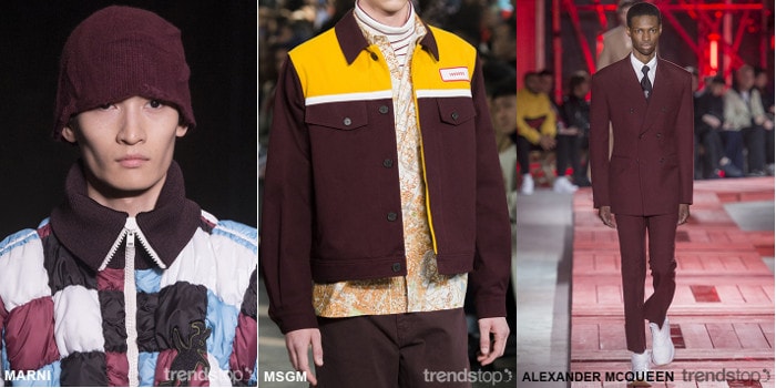 Couleurs des Collections Hommes des Défilés Automne/Hiver 2018-19 Couleurs des Collections Hommes des Défilés Automne/Hiver 2018-19