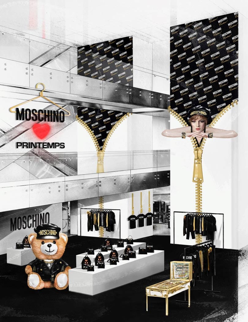 Moschino s’installe au Printemps Haussmann avec une boutique éphémère Moschino s’installe au Printemps Haussmann avec une boutique éphémère