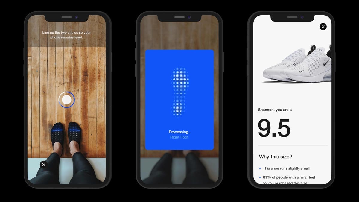 Nike dévoile une fonction de mensuration basée sur la réalité augmentée Nike dévoile une fonction de mensuration basée sur la réalité augmentée